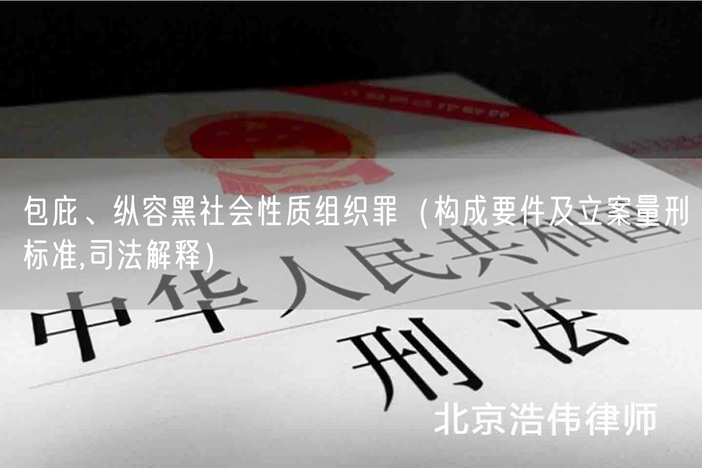 包庇、纵容黑社会性质组织罪(构成要件及立案量刑标准,司法解释)